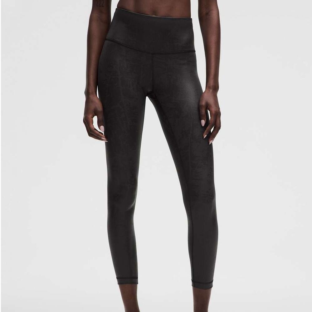 Lululemon NWT Wunder Train High-Rise Tight 25" Matte Foil Matte Shine Black Sz 2